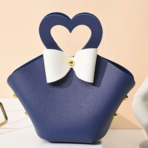 Sacs à bonbons de luxe en cuir PU, style professionnel, forme personnalisée, pour cadeaux de mariage et de fête, imprimés en sérigraphie sur ruban - Product Image 3