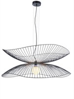 Lustre suspendu décoratif réglable en hauteur E26 E27, design de luxe en fer noir, éclairage de hall, vente en gros à prix abordable
