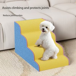 Ventes d'usine Échelle <span class=keywords><strong>pour</strong></span> animaux de compagnie Jouer Exercice Canapé Étapes Sûr Confortable Petit <span class=keywords><strong>Chien</strong></span> Chat Éponge Pente Amovible Trampoline Escaliers - Product Image 1