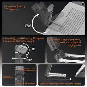 Nouvelle lampe de lecture LED pliable mini, rechargeable par USB, 3 niveaux de luminosité, lampe marque-page, lampe de lecture pour enfants - Product Image 3