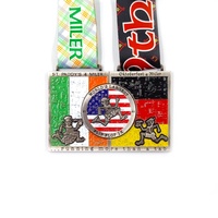 Medallas de Maratón Personalizadas al por Mayor en 2D/3D 5k, Caja de Medallas, Trofeos Deportivos de Metal Personalizados, Colores Pantone, Estampado en Oro