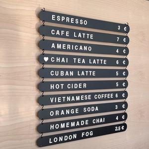 Papan huruf Magnet kustom papan tampilan Menu kafe rel Menu terpasang di dinding tampilan Menu kafe huruf magnetis yang dapat diubah - Product Image 5