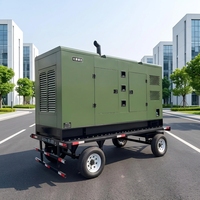 Générateur diesel silencieux mobile 30 kVA-50 kVA triphasé avec ATS et 1800 tr/min pour homologation ISO
