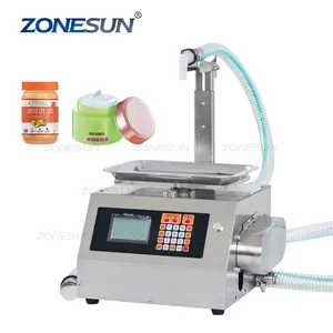 ZONESUN ZS-GPGT1W Semi-automatic Hand Sanitizer Gel Gear Pump Face Cream Lotion Ketchup Thick Paste Filling Weighing Machine