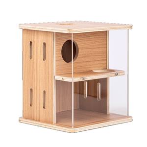 Piscine à creuser pour <span class=keywords><strong>hamster</strong></span> doré, tunnel, cachette, mobilier de paysage, bois, double couche, nid en acrylique transparent, toutes saisons - Product Image 5