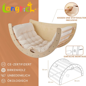 Triangle d'escalade pour enfants en bois massif naturel, non toxique, couleurs pastel, ensemble Pikler <span class=keywords><strong>avec</strong></span> arche, balançoire et <span class=keywords><strong>toboggan</strong></span>, exercice Montessori sûr - Product Image 5