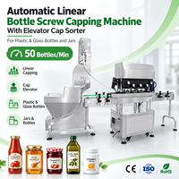 Machine de bouchage automatique linéaire ZXSMART avec élévateur et trieuse de bouchons pour bouteilles et bocaux en plastique et en verre, 50 bouteilles/min