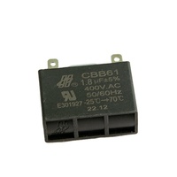 Condensateur de démarrage CBB61 en film polypropylène pour moteur AC, 2,5 µF 450 VCA, 0,6-4 µF, -40°C~105°C, pour hotte aspirante
