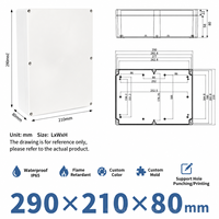 Boîtier d'instrumentation étanche IP65 en plastique transparent pour câblage électrique 290x210x80mm PJB069