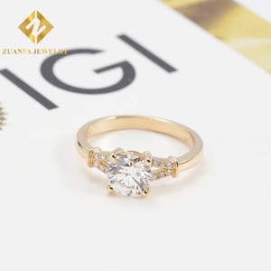 Anillos de Compromiso de Oro Sólido de 14K con Diamantes Cultivados en Laboratorio con Corte Brillante de 1 Quilate y Certificado IGI para Mujer - Product Image 5