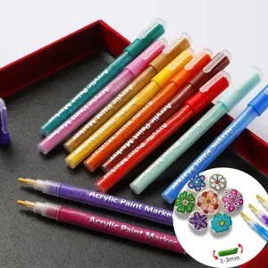高品质安全图形笔艺术玻璃彩色亚克力笔和绘画用记号笔