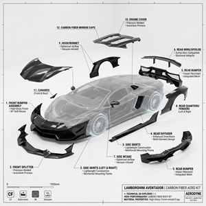 Kit de Carrocería de Fibra de Carbono de Alto Rendimiento para Lamborghini Aventador Widebody, Piezas Aerodinámicas - Ajuste Preciso de ±0.5mm - Product Image 5