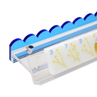 Ensemble de supports personnalisés avec impression UV pour marque de mahjong, ensemble de supports en acrylique transparent et poussoir bleu clair