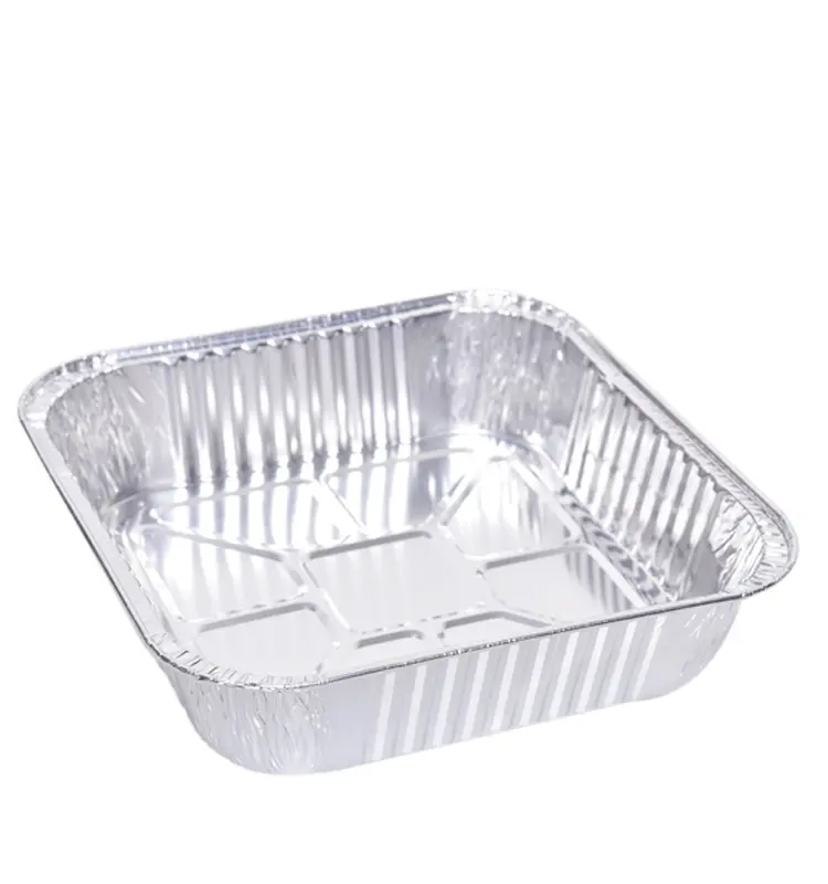 Tray Food Container Aluminum Foil Takeaway Aluminium Foil With Plastic Lids Disposable Wholesale Silver Pet Aluminum Pans