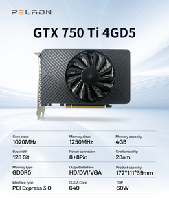 Carte graphique de bureau GeForce GTX 750 Ti 4 Go avec mémoire GDDR5 et ventilateur de refroidissement, nouveau produit, carte graphique <span class=keywords><strong>RX550</strong></span> RX580 - Product Image 5
