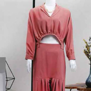 Conjunto de Dos Piezas Casual de Verano para Mujer, Top Corto Elegante con Cuello en V y Pantalones Anchos Plisados - Product Image 5