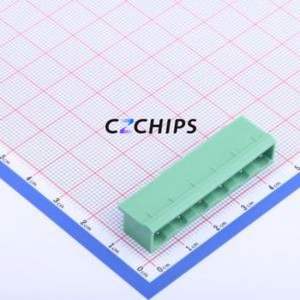 KF2EDGVC-7.5-6P Plug-in Terminal Block Through hole,P=7.5mm Connector Board-to-Board / Socket - Closed 1x6P 7.5mm Green - Product Image 1