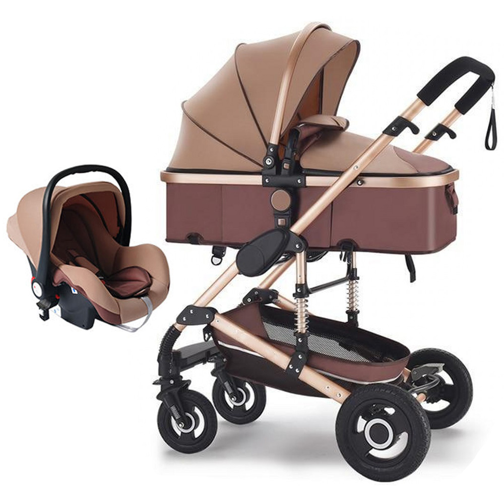 Passeggino e seggiolino auto color kaki
