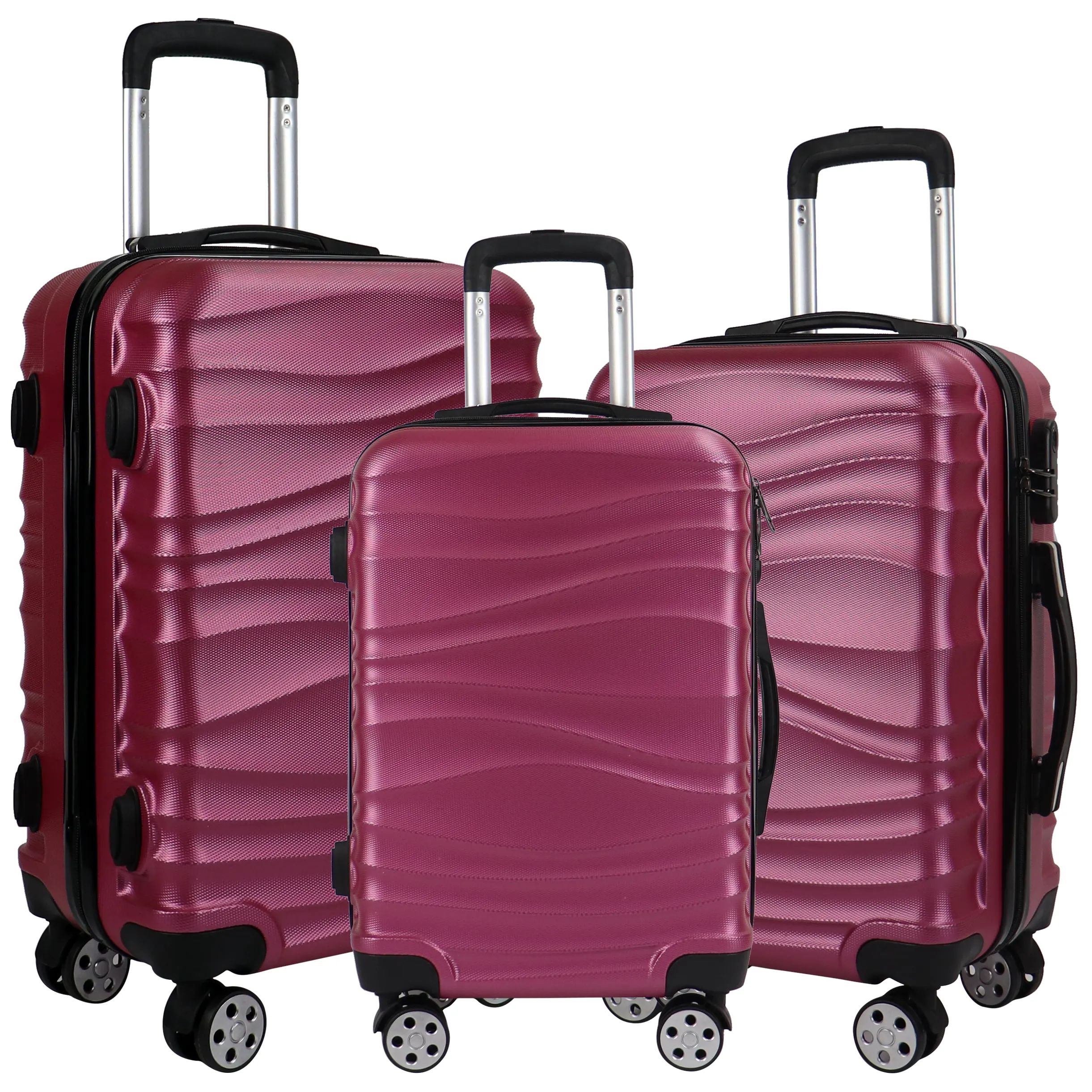 Sacs à roulettes personnalisés Valise à fermeture éclair Bagage intelligent étanche Valise en aluminium pour unisexe