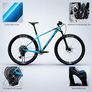 Bicicleta de Montaña Ultraligera de <span class=keywords><strong>Carbono</strong></span> con Cuadro Rígido, 12 Velocidades, Transmisión de Amplio Rango, <span class=keywords><strong>29</strong></span> Pulgadas, XC Racing, Frenos de Disco Hidráulicos, <span class=keywords><strong>Ruedas</strong></span> de Aleación de Aluminio para Adultos - Product Image 6