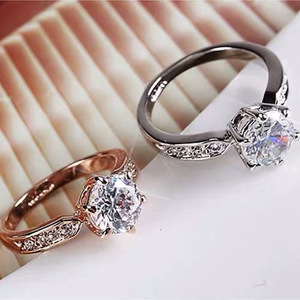 Simulation Moissanite <strong>Ring</strong> <strong>Couple</strong> <strong>Rings</strong> Wedding Proposal Six Claw Diamond <strong>Ring</strong> - Product Image 3