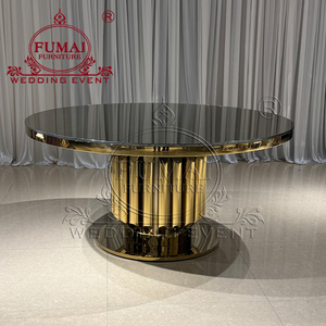 Commercial Glass <b>Top</b> Stainless Steel <b>Wedding</b> Table and Chairs for Events - Product Image 5