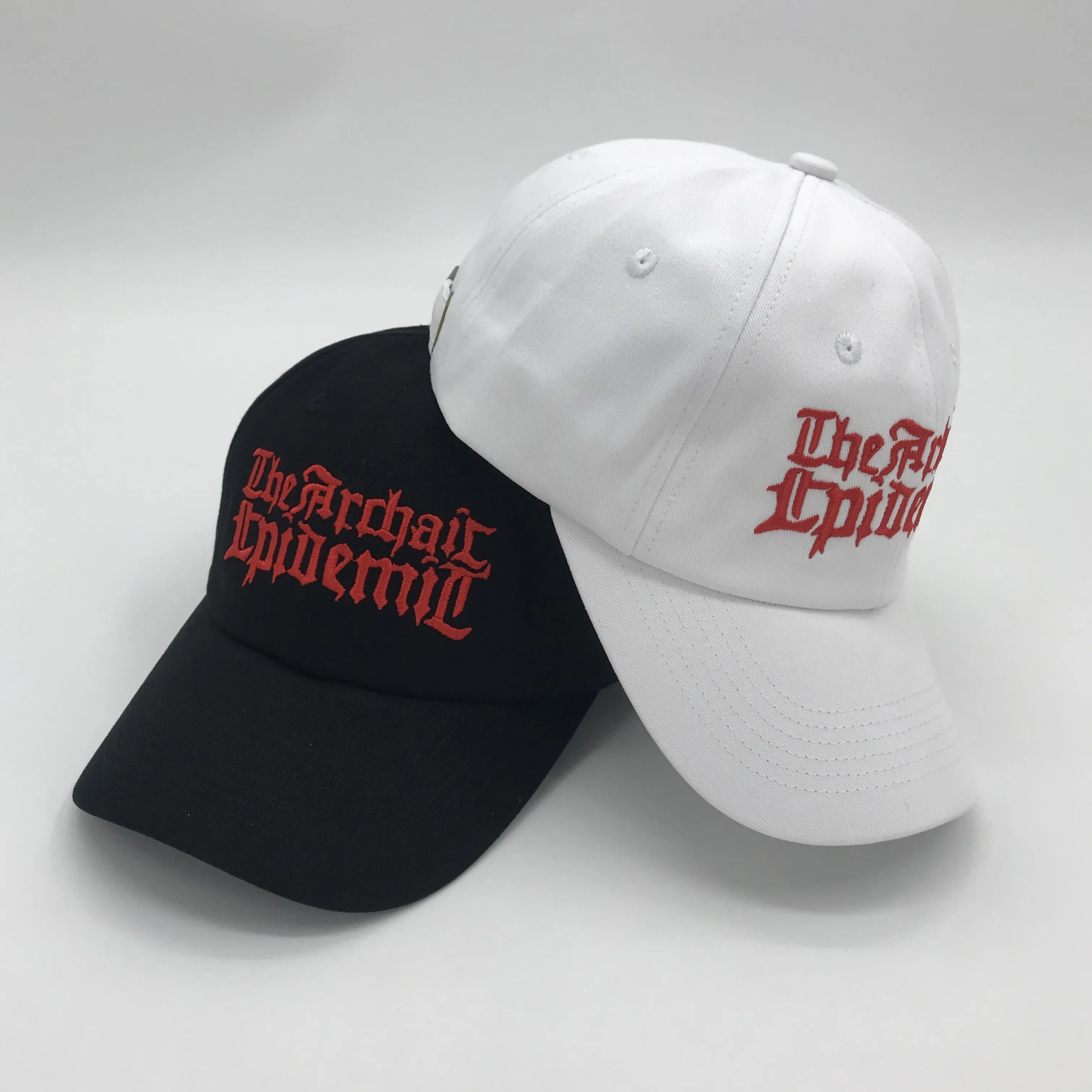 YKH Großhandel benutzer definierte Stickerei weiße Leinwand Gorras Baseball Cap Dad Cap