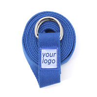 Ejercicio Fitness Estiramiento Yoga Estiramiento Banda elástica con doble anillo de metal ajustable D Hebilla Loop