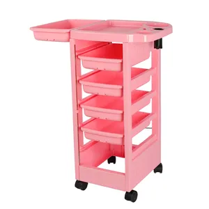 Wholesale Hair Storage Cart Salon Storage Organizer Pink Beauty Salon Trolley with Drawers