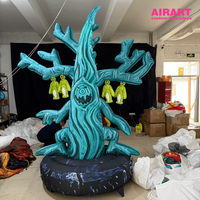 Arbre hanté gonflable d'Halloween 2,5 m, accessoire d'arbre effrayant avec décoration de fantôme suspendu