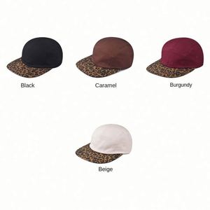หมวกแก๊ปแฟชั่นทันสมัย 5 ชิ้น ปรับขนาดได้ ปีกแบน ลายเสือดาว - Product Image 2