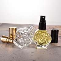 Botol Parfum Mini Portabel 10ml Pompa Semprot Matte Botol Semprot Tester Kecil Bentuk Mawar dengan Pilihan Transparan dan Multiwarna