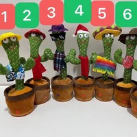 Jouet cactus dansant rouge de style TikTok, décoration amusante pour la maison, ornement pour enfants, peut chanter, tourner et parler