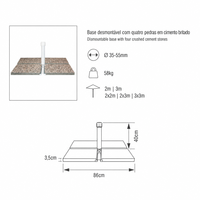 Support de parasol de luxe en marbre massif, style resort, pour hôtels et villas, base de support pour système de protection solaire