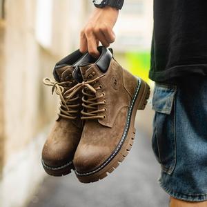 Botas de Tobillo de Cuero para Hombre, Transpirables, Resistentes al Desgaste, con Cordones, de Cuero Genuino, a la Moda - Product Image 2