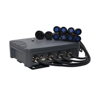 Die-cast aluminium Outdoor 8 cara pemisah DMX, perlengkapan lampu panggung tahan air