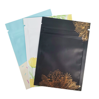 En stock – Sachet refermable en aluminium holographique noir, anti-odeur, à trois soudures latérales, en Mylar métallisé, petit format