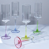 Verre à vin sur pied, flûte à champagne, gobelet en cristal pour fêtes, couleurs personnalisées, vente en gros