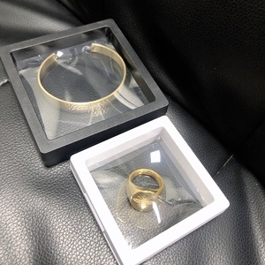 Thin Suspension Frame Display Case Floating Transparent Square Pvc Plastic Pe Film Packaging Dustproof Jewelry Box customizable
