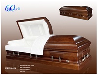 Ataúdes de Madera Sólida Estilo Americano de Alta Calidad, Fabricados en China, para Funerales con Asas Metálicas