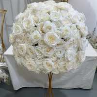 Boule de fleurs artificielle blanche de 80/70/60/50/40/30 cm, centre de table pour décoration de mariage, arrangement floral pour allée centrale