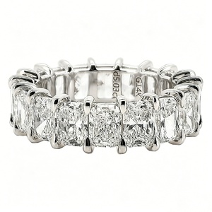 Anillo de Eternidad Moderno con Diamante Cultivado en Laboratorio, Corte Radiante, Chapado en Oro de 18K, Certificado por IGI, Joyería para Aniversario de Bodas - Product Image 1
