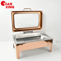 TIANXING Réchaud de buffet hydraulique or rose, capacité 9L, dernière génération, pour restaurants et traiteurs, fournitures en gros