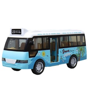 Autobús de Plástico a Escala 1:5 con Puertas Abatibles, Luces y Música, Juguete Modelo de Coche para Bebés - Product Image 5