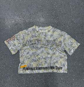 <span class=keywords><strong>2025</strong></span> Hot Bán thời trang dạo phố lưới Jersey baggy đầy đủ in ấn tùy chỉnh logo hai lớp cắt Boxy Áo thun nam 100% cotton thoáng khí - Product Image 2