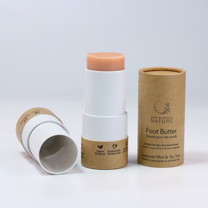 Biodegradable Kraft Paper Twist up Deodorant Tubes Foot Butter Hand Butter Packaging Round Cardboard <b>Box</b> with Twist up Inner - Product Image 4