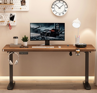 Bureau de travail ergonomique moderne intelligent extensible à moteur unique avec réglage assis-debout, mobilier informatique compatible