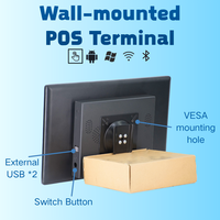 Terminales POS con Pantalla Táctil Capacitiva de 21.5 Pulgadas ODM/OEM, Windows/Android, Caja Registradora de Pared para Restaurantes de Comida Rápida