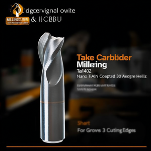 Ttake Carbide Milling <b>Cutter</b> Ta1402 Nano TiAlN Coated 30 Degree Helix Extra Short For Grooves 3 Cutting <b>Edges</b> - Product Image 3