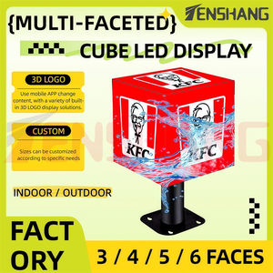 จอแสดงผล LED รูปทรงลูกบาศก์สำหรับโฆษณาในร่ม ความละเอียด P2 HD สำหรับวางบนเคาน์เตอร์ เหมาะสำหรับร้านค้าปลีก สำนักงาน และตกแต่งโต๊ะทำงาน - Product Image 3